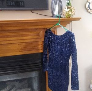 Blue sequin dress